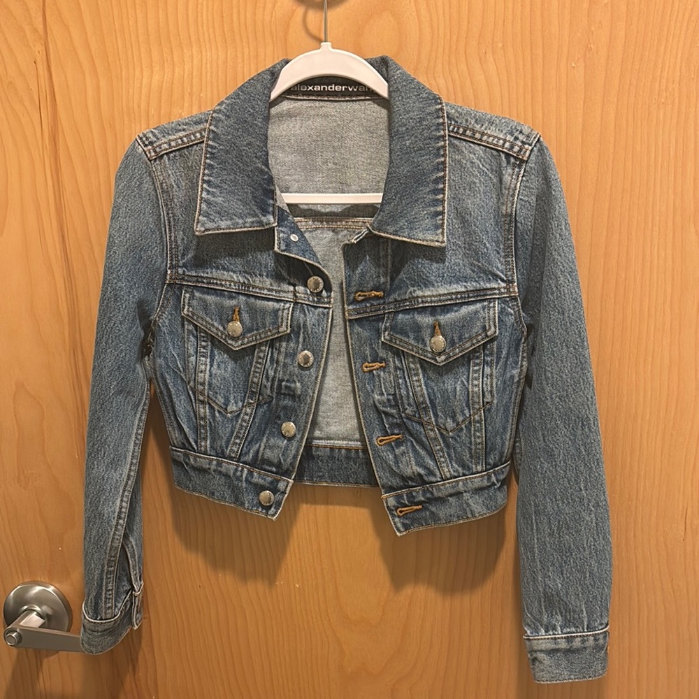 Alexander Wang Shrunken Denim Trucker Jacket